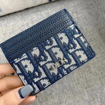 Dior Oblique Card Holder Navy Blue