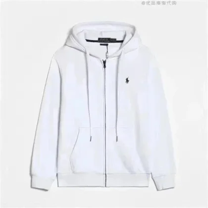 Polo Ralph Lauren White Zip-Up Hoodie