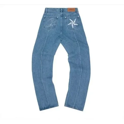 Unisex Embroidered Star Jeans