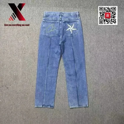 Unbranded Denim Jeans with Star & Moon Embroidery